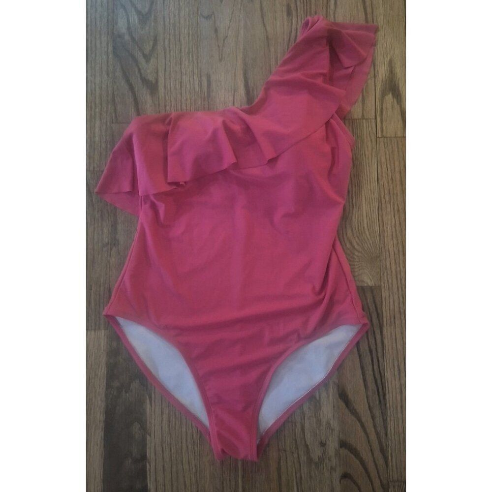 Kona Sol One Shoulder Ruffled One Piece Bathingsuit Swimsuit Women's Size Large - Picture 1 of 3